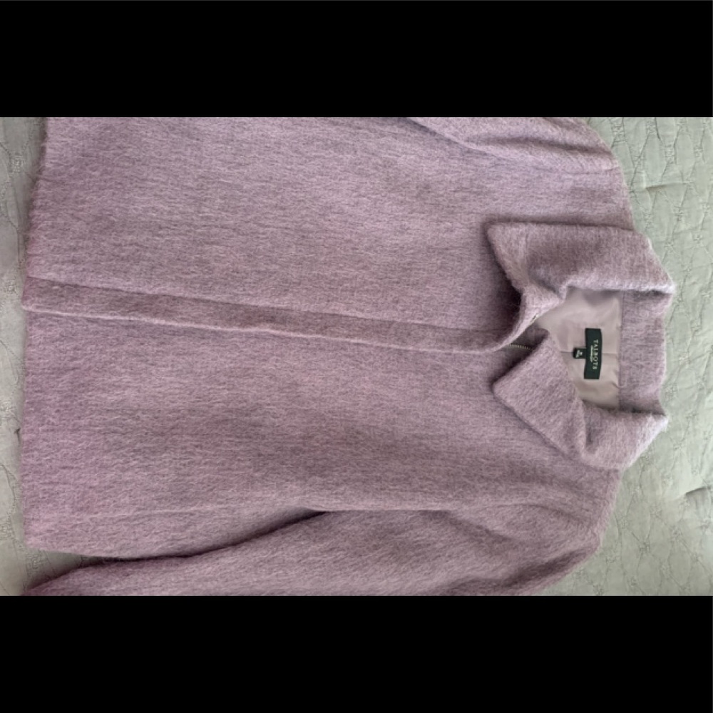 Talbots mohair/alpaca jacket. Muted lavender, zipper closing